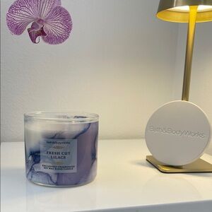 Bath & Body Works Fresh Cut Lilacs Candle - Lavender and White